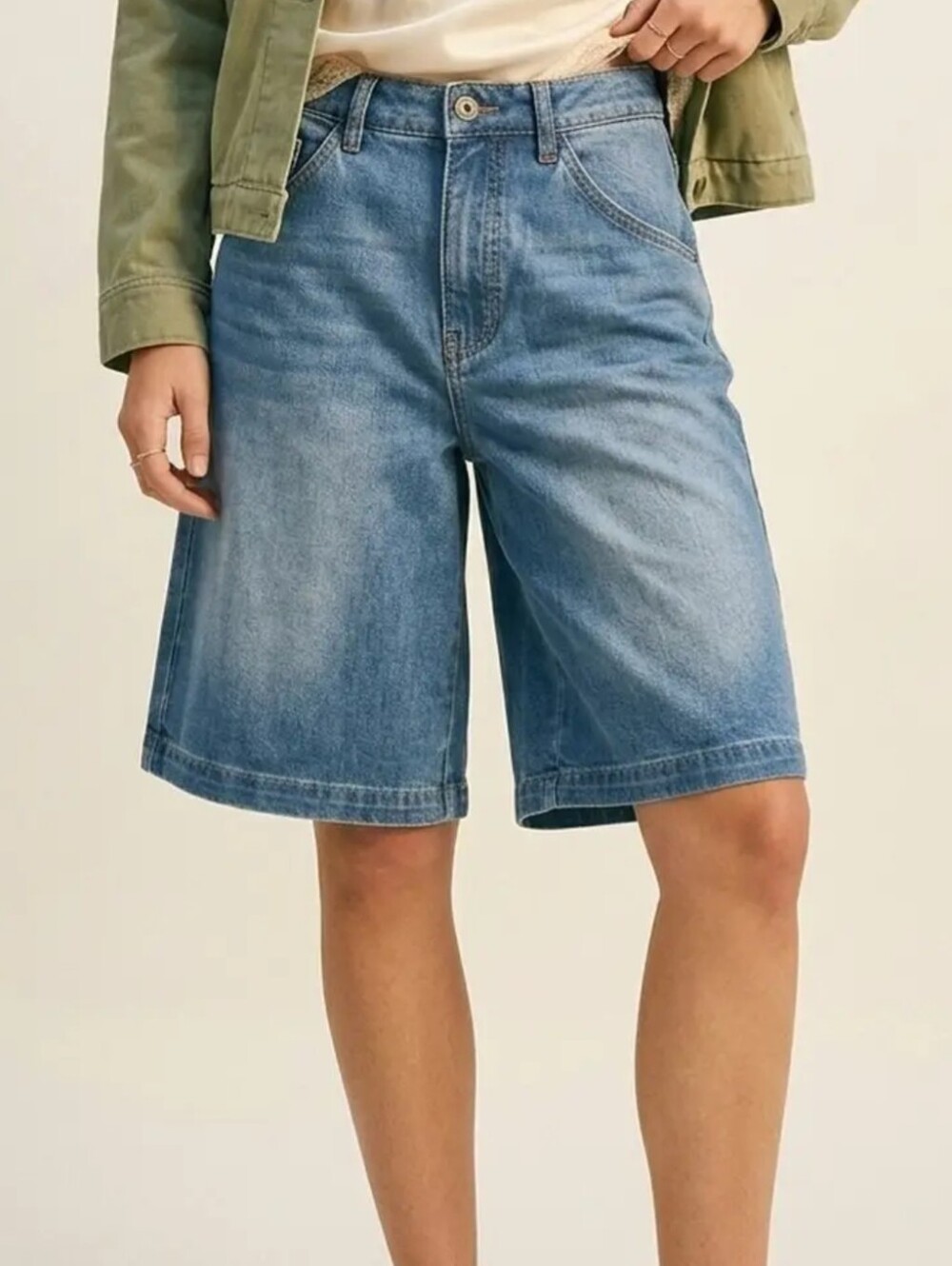 Q2 Bermuda -Triangle Denim Shorts